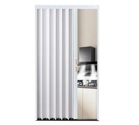 Room Divider Sliding Door, Magnetic Folding Internal Metal with Lock and Handle, Invisible Concertina Stair Gate