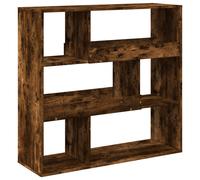 Room Divider Storage Cabinet Book Shelf Smoked Oak Engineered Wood vidaXL