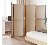 Room Divider Taupe Solid Acacia Wood & Textilene 420x180 cm Foldable Outdoor 6pc