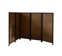 Room Divider Temporary Partition, Rattan Privacy Screen with Solid Wood Frame for Indoor Dressing Room and School Use, Versatile Short Partition for Space Separation