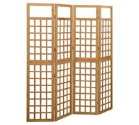 Room Divider Trellis Brown Solid Fir Wood 161x180 cm Folding Privacy Screen Fold