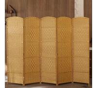Room Divider Wall Panel, Bamboo Privacy Screen for Home, Restaurant, Teahouse, College Dorm, Handcrafted Woven Bamboo Privacy Solution, 5 Panels