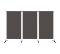 vidaXL 3-Panel Room Divider Brown 260x180 cm Wall Partition Screen Separator
