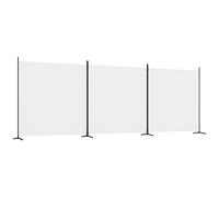 Vidaxl 3-Panel Room Divider White 525X180 Cm Fabric