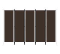 Vidaxl 5-Panel Room Divider Black 250X180 Cm Room Dividers