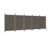 vidaXL Room Divider 5-Panel - Anthracite 100% Polyester Fabric, Foldable, 433x180 cm