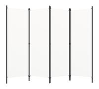 vidaXL 4-Panel Room Divider Beige 78.74 x 70.87 in Fabric, Stylish Living Room Divider, Modern Rectangular Design, Adjustable Screen for Privacy, Compact Indoor Feature