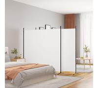 vidaXL 3-Panel Room Divider White 525x180 cm Fabric