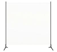 vidaXL 1-Panel Room Divider Folding Panel Screen Movable Partition Privacy Separator Wall Furniture Indoor Bedroom Office White 175x180 cm