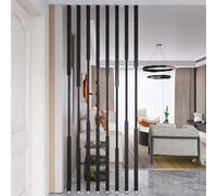 Room Divider with Metal Slats - Privacy Screen for Studio and Apartment - Modern Partition for Space Separation