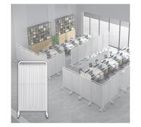 Room Dividers and Folding Privacy Screens, Floor-standing Medical Partition with Lockable Wheels, Clinic Rolling Separator for Temporary Wall Fencing
