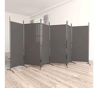 Room Dividers Free Standing, 6-Panel Room Divider Anthracite 520x180 cm Fabric Privacy Furniture for Parlor, Bedroom and Office