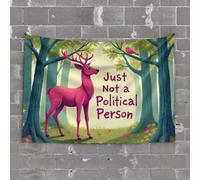Room Door Decor A Pink Deer in A Forest with The Text Just Not A Political Person Tapestry Tapastry'S Wall Hanging Room Accessories for Teen(75X100CM)