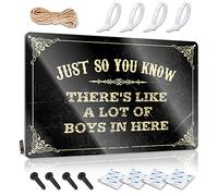Room Door Decor Just So You Know There'S Like A Lot Of Boys In Here Sign Funny Outdoor Signs Metal Signs Decor(20X30CM)