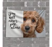 Room Door Decor Never Pee Alone: A Cute Reminder Tapestry Coquette Room Decor Funny Home Decor(100X150CM)