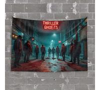Room Door Decor Thriller Ghosts: A Nightly Gathering Tapestry Tapastry'S Wall Hanging Room Accessories for Teen(75X100CM)