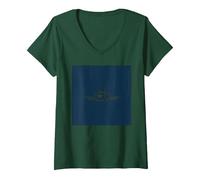 Room for Two: Romantic Bicycle Adventure V-Neck T-Shirt, Women, Forest Green, XXL
