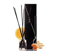 Room Fragrance Reed Diffuser with 6 Fragrance Sticks - Premium Caramel, Orange, Melon Essential Oil Fragrance, Air Freshener for Bathroom, Home, Home Decoration, Intensive Room Fragrance Diffuser with