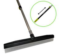 Room Groom Carpet Rake and Groomer with Telescoping 54 Inch Adjustable Handle, Portable Design, Carpet Brush Ideal for Pet Hair, Refreshing High Pile Carpets, Rugs, and Artificial Turf