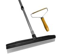 Room Groom Carpet Rake Groomer with Telescoping 54 Inch Adjustable Handle, with Portable Lint Remover Brush Tool, Carpet Brush Ideal for Pet Hair, Refreshing Carpets, Rugs, and Artificial Turf