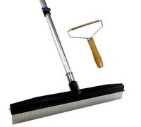 Room Groom PET Carpet Rake Groomer with Telescoping 54" Adjustable Handle, with Lint Remover Brush Tool, Carpet Brush for Pet Hair and Refreshing Carpets, (Black/Purple)