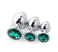 ROOM OF DOOM - Set of Three Jewelled Butt Plugs (Green)