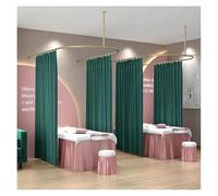 Room Partition Curtain, Semi-Transparent Beauty Salon Partition with U-shaped Support Rod, Ideal for Clinics and Shared Bedrooms