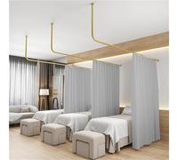 Room Partition Curtain with L-shaped Support Rod, Perfect for Fitting Rooms and Living Spaces, Semi-transparent Design for Privacy and Space Management
