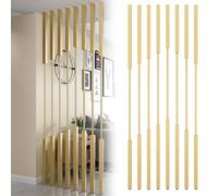 Room Partition Post Privacy Screen, Freestanding Paravent Separator for Living Room Bedroom, Ceiling to Floor Space Divider Metal Slats with Customisable Height(8pcs-B,220cm/87in/7.2ft)