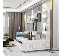 Room Partition Screen with Open Storage Space, Floor-standing Privacy Screen for Bedroom and Office, Stylish and Functional Design