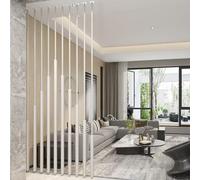 Room Partition Screens with Adjustable Bases, Metal Slat Wall Divider for Space Separation in Homes and Offices