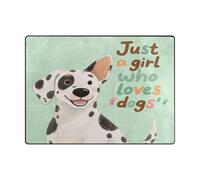 Room Rugs 4x5 Modern Carpet for Room for Kids Room Home Decor (4'x5' Natural)-Just A Girl Who Loves Dogs