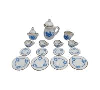 Room Scene Tea Set for 1/12 Miniature Displays, Ceramic Tea Service Decor for Collectors and Table Styling Ideas
