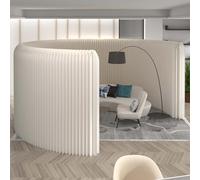Room screen Divider free standingPrivacy Screen - Foldable & Free-Standing, Transformable for Offices, Living Rooms, Beauty Salons (White, H1.5m*L3m)