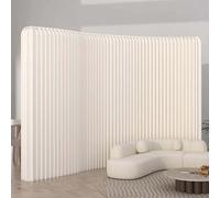 Room screen Divider free standingPrivacy Screen - Foldable & Free-Standing, Transformable for Offices, Living Rooms, Beauty Salons (White, H1.5m*L3m)