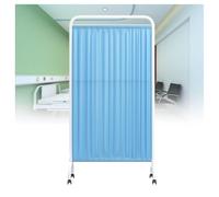 Room Screen Divider,Rolling Medical Privacy Screen With Wheels, Foldable Room Isolation Temporary Fence, Free Standing Room Partition Privacy Separator, For Clinic/Ward(Blue,4-Panel)