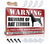Room Signs For Bedroom Beware Of Rat Terrier Tin Sign Decaor Sign Man Cave Rules(20X30CM)