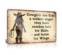 Room Signs For Bedroom Cowgirls Are God'S Wildest Angel. Tin Sign Man Cave Tin Sign Funny House Decor(20X30CM)
