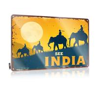 Room Signs For Bedroom Explore The Majestic Landscapes Of India On Elephantback Under The Full Moon. Tin Sign Man Cave Tin Sign Funny House Decor(20X30CM)