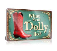 Room Stuff, Posters Funny Collection Wall Decor, Boho Rustic Metal Tin Sign For Man Cave | Backyard Holiday Gift Custom What Would Dolly Do?(30X40CM)