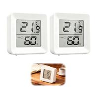 Room Thermometer 2 Pack, Mini Indoor Temperature Monitor Humidity Meter Digital Thermo Hygrometer with Practical Comfort Icon LCD Display Celsius for House Office Home Garden (White)