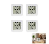 Room Thermometer, Digital Hygrometer, 4-Pack Temperature Monitor | Digital Room Thermometer, Humidity Meter, Indoor Climate Monitor, Compact Design, Home Office Use, Nursery Greenhouse