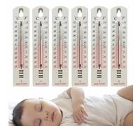Room Thermometer Indoor, 6 Pack Wall Mounted Thermometer for Room Temperature, Indoor Outdoor Temperature Gauge Meter for Garden Home Bathroom Greenhouse