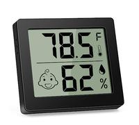 Room Thermometer Indoor Hygrometer, Hygrometer Indoor Humidity Thermometer with Maximum and Minimum Records, Humidity Gauge for Home, Humidity Meter for Room, Basement, Reptile Terrarium(Black)