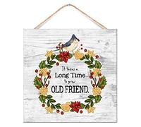Room Wall Decor Wood Sign It Takes A Long Time to Grow An Old Friend Art Decor for Front Porch Hanging Painted Wooden Signs Bestie BFF Sister Best Friends Wood Wall Sign Gift Dinning Room 12x12