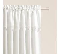 ROOM99 Astoria Curtain with Ruffle Tape, 140 x 250 cm, Width x Height Sliding Curtains, Modern Curtain, Living Room, Bedroom, Ecru, 1 Piece