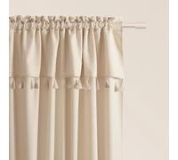 ROOM99 Astoria Curtain with Ruffle Tape, 140 x 260 cm, Width x Height Sliding Curtains, Modern Curtain, Living Room, Bedroom, Cream, 1 Piece