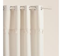 ROOM99 Astoria Curtain with Silver Eyelets 140 x 260 cm Width x Height Sliding Curtains Decorative Modern Curtain Living Room Bedroom Light Grey 1 Piece