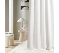 ROOM99 Aura Blackout Curtain with Silver Eyelets, 140 x 250 cm, Sliding Curtain, Modern Decoration, Living Room, Bedroom, Ecru
