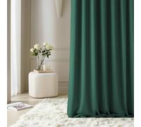 ROOM99 Aura Curtain with Eyelets 140 x 300 cm Width x Height Window Decoration Curtains and Interior Draperies for Living Room Bedroom Modern Smooth Bottle Green 1 Piece